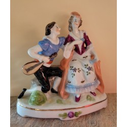 Porcelain Regency Style Lovers Figurine Couple Lady Man Knee Germany Courting