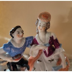 Porcelain Regency Style Lovers Figurine Couple Lady Man Knee Germany Courting