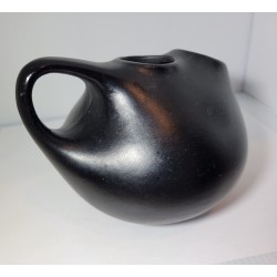 Vintage Art Deco Style Austria Gmundner Studio Vase Pitcher Black Pottery Ceramic