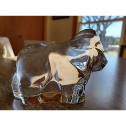 Hoya Japan Crystal Glass Lion Museum Paperweight Sculpture by Artist Neil Cohen