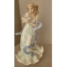 Yvonne Halton British Artist Fine Porcelain Figurine of a Girl Woman with a Dove