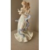 Yvonne Halton British Artist Fine Porcelain Figurine of a Girl Woman with a Dove