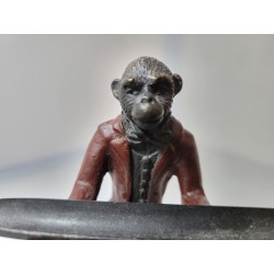 Bombay Company Bellhop Painted Butler Monkey Ink Pen Holder Cast Iron Desk Gift