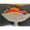 Vintage Capodimonte Style Italy Hand-painted Ceramic Fruit Tray Bowl Centerpiece