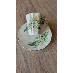 Vintage Lefton ~ Lily of the Valley Hand Painted Tea Cup & Saucer Bone Porcelain