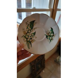 Vintage Lefton ~ Lily of the Valley Hand Painted Tea Cup & Saucer Bone Porcelain